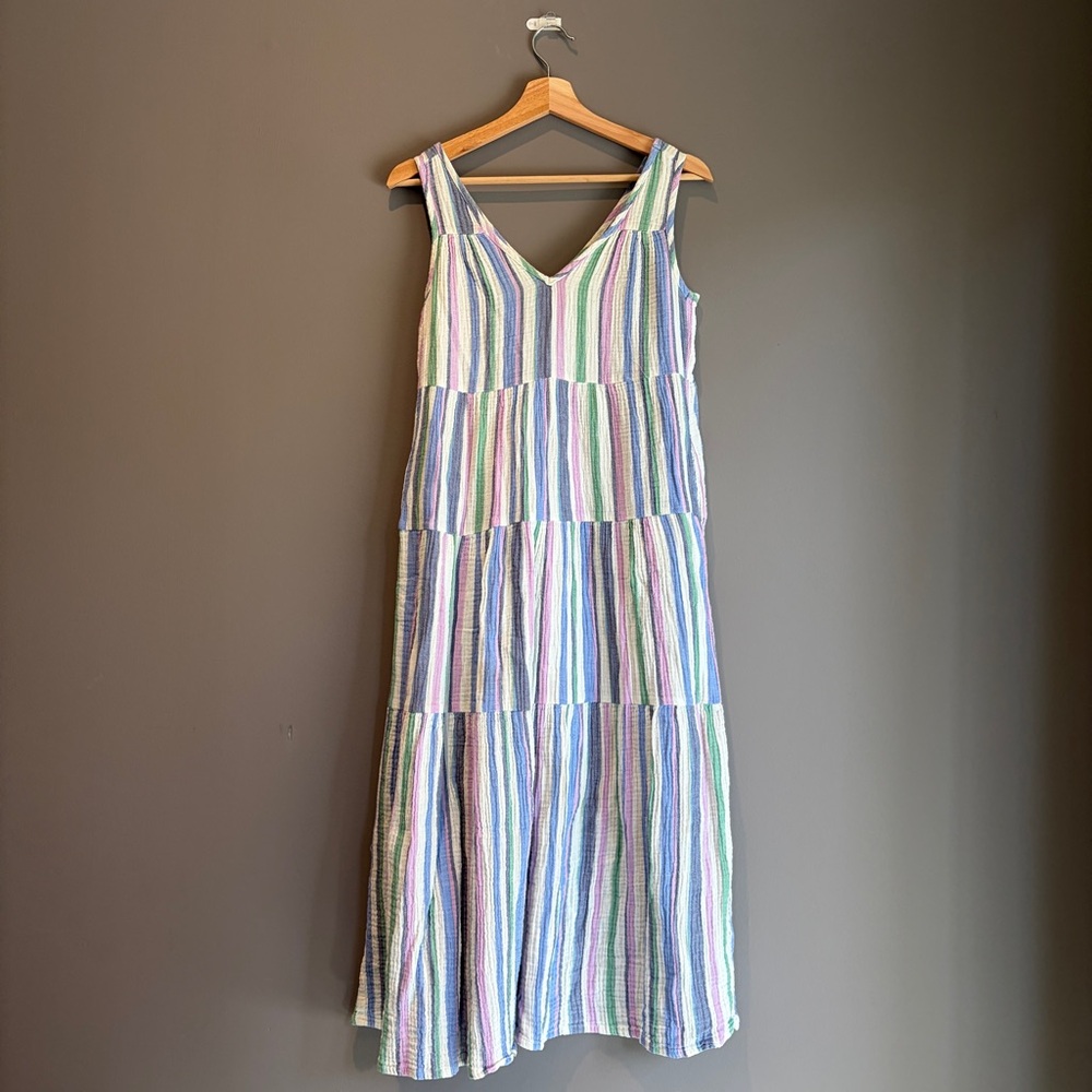 Marine Layer Pastel Striped Maxi Dress